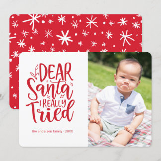Festividades Eu tentei... Cartão com fotos de Natal engraçado