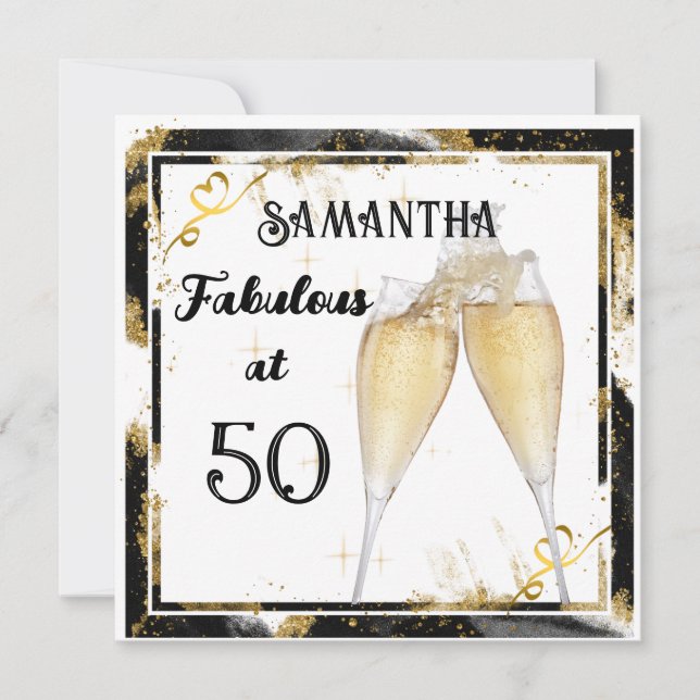 Festividades Fabuloso no cartão de aniversário da sua idade (Frente)