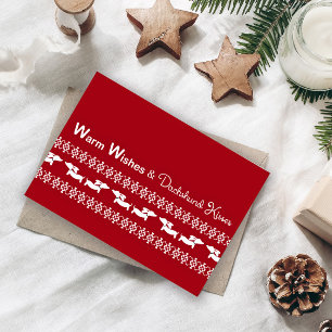 Festividades Fair Isle Ugly Sweater Cartão de Natal Dachshund