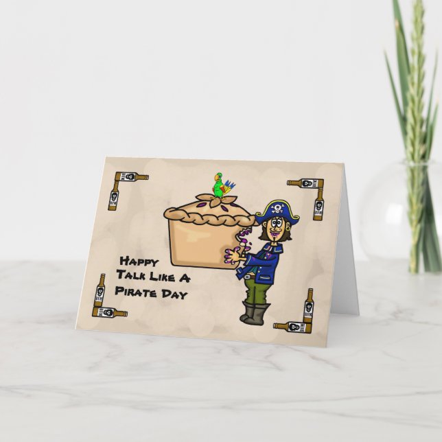 Festividades Fale Como Um Cartão De Comida Do Pie Pirata (Frente)