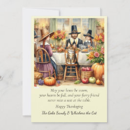 Festividades Família Fofa com Cartão de Férias de Ação de Graça