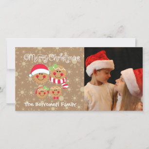 Festividades Família Gingercake Faces de 4 fotos de cartão de