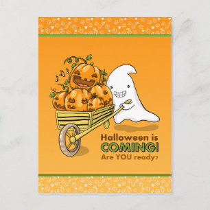 Festividades Fantasma giro com cartão postal de carrinha