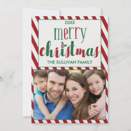 Festividades Faux Glitter Felry Cartão com fotos de Natal com S