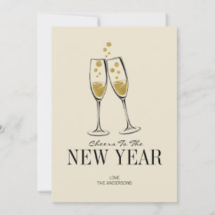 Festividades Faux Gold Foil apóia cartão de ano novo