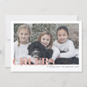 Festividades Faux Rosa Gold Foil apóia o Cartão com fotos de 