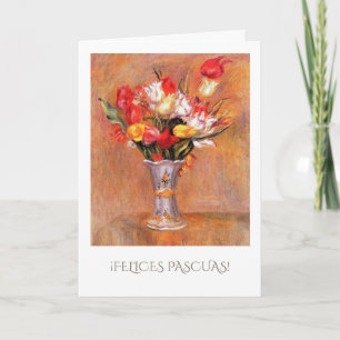 Festividades Felices Pascuas. Cartão de Páscoa de arte em espan