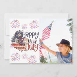 Festividades Feliz 4 de Julho Cartão de Foto Personalizado