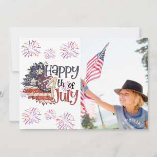 Festividades Feliz 4 de Julho Cartão de Foto Personalizado