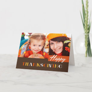 Festividades Feliz Ação de Graças. Cartão com fotos Personaliza