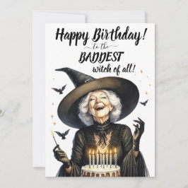 Festividades Feliz aniversário BADDEST Bruxa! Cartão de Festivi