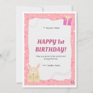 Festividades Feliz Aniversário - Cartão de Saudação Rosa