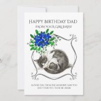 Feliz Aniversário Do Cartão De Férias De Gato