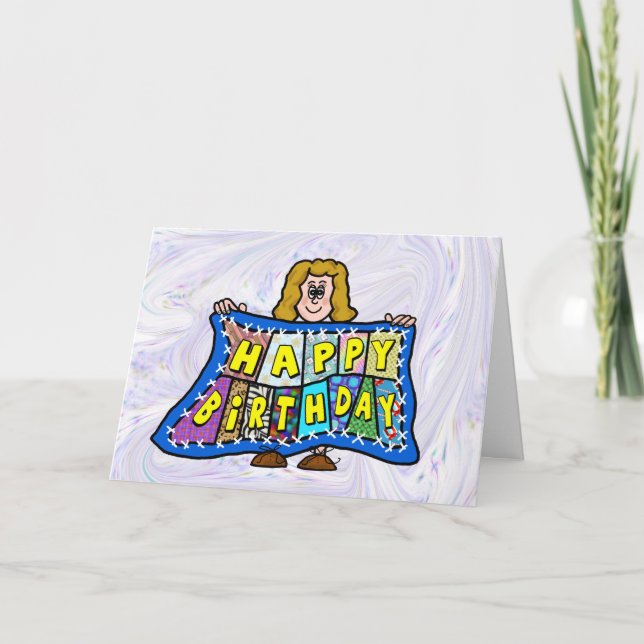 Festividades Feliz Aniversário Quilt - Cartão de Saudação (Frente)