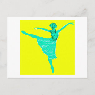 Festividades Feliz Ano Novo Dançarino de Ballet Cartão Postal d