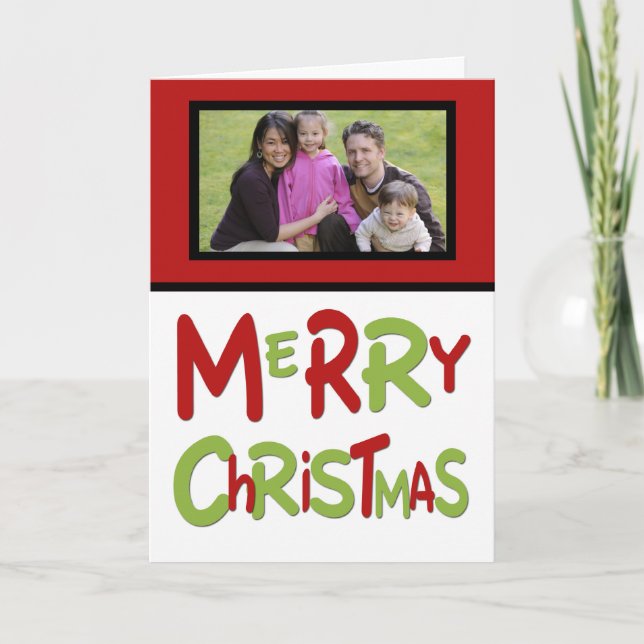 Festividades Feliz Cartão com fotos de Natal (Frente)