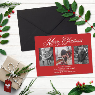 Festividades Feliz Cartão com fotos de Natal 3 Fotografias Pe