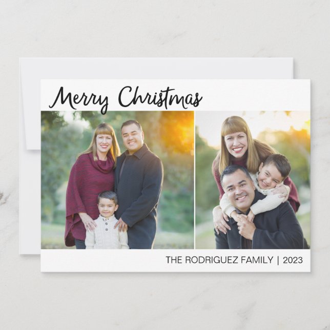 Festividades Feliz Cartão com fotos de Natal com Duas Imagens (Frente)