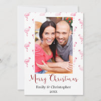 Feliz Cartão com fotos de Natal Flamingo