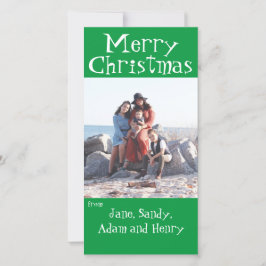Festividades Feliz Cartão com fotos Verde de Natal