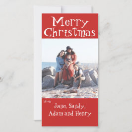 Festividades Feliz Cartão com fotos Vermelho de Natal