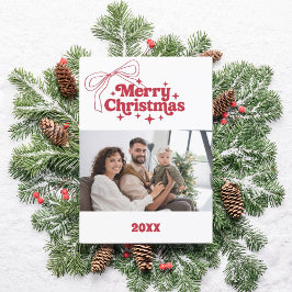 Festividades Feliz cartão com fotos vermelho do arco de Natal