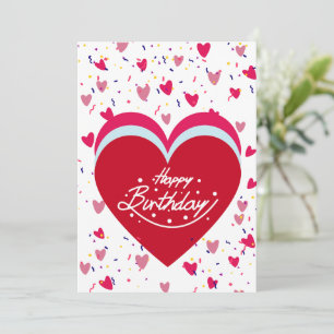 Festividades Feliz Cartão de Aniversário com fundo vermelho
