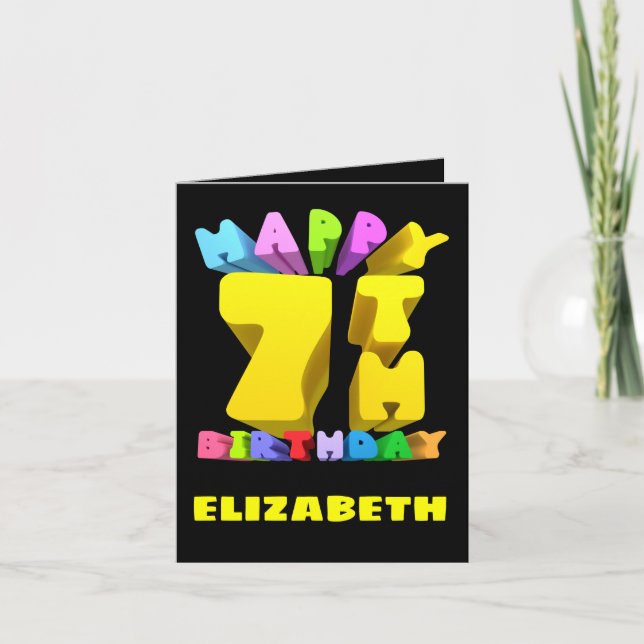 Festividades Feliz Cartão de Aniversário de 7 (Frente)