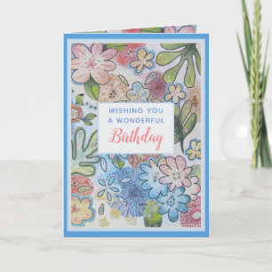 Festividades Feliz Cartão de Aniversário Feliz da Flor Bonito