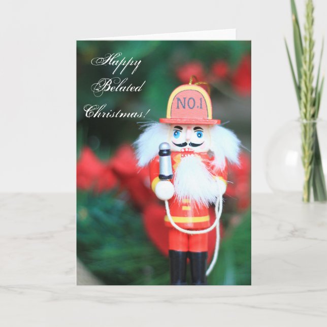 Festividades Feliz cartão de bombeiro noturno Nutcracker (Frente)