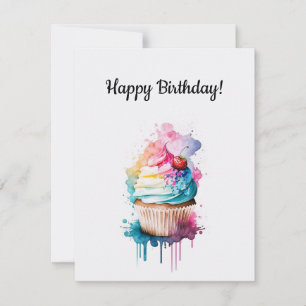 Festividades Feliz Cartão de Cupcake de Aniversário