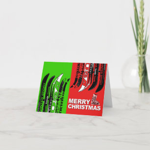 Festividades Feliz cartão de Natal Blade de neve com esqui