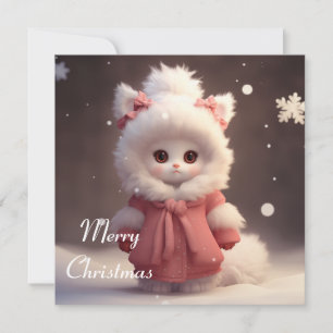 Festividades Feliz Cartão de Natal com Caráter de Cat Adorável