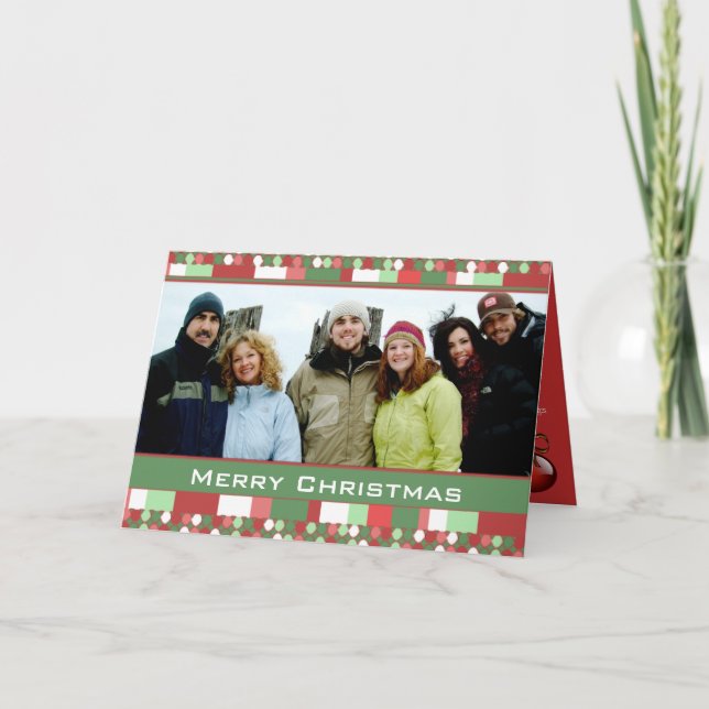 Festividades Feliz Cartão de Natal Com Sua Foto (Frente)