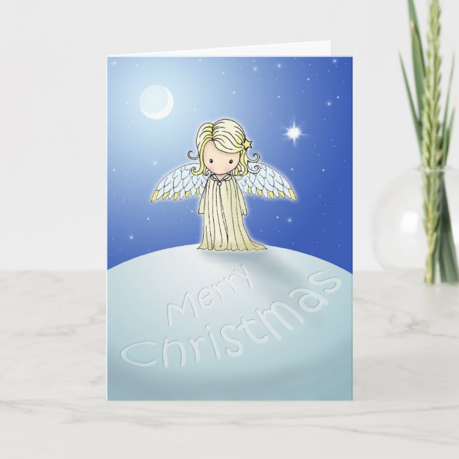 Festividades Feliz Cartão de Natal Doce Angel (Frente)