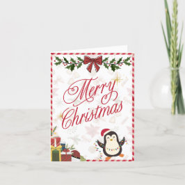 Festividades Feliz Cartão de Natal - Pinguim Bonito