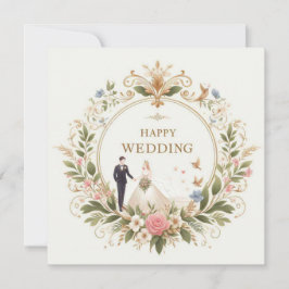 Festividades Feliz cartão de saudação de casamento