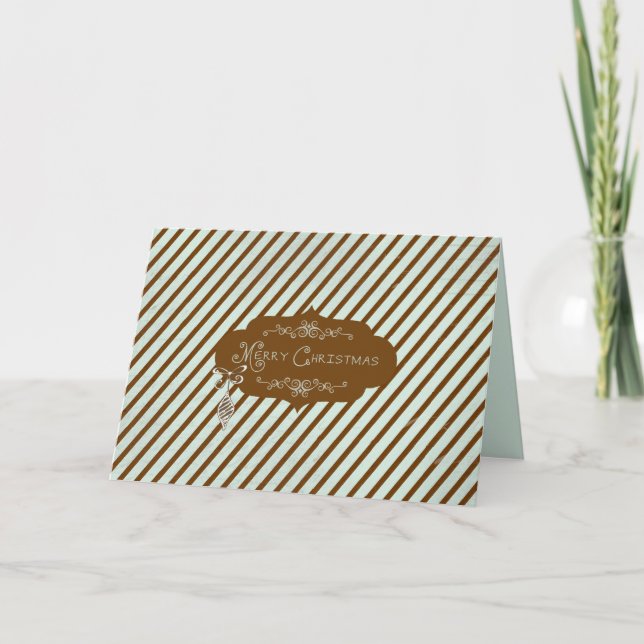 Festividades Feliz Cartão de Saudação Diagonal de Stripe de Nat (Frente)