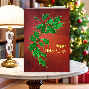 Festividades Feliz Cartão de Saudação Holly-Days