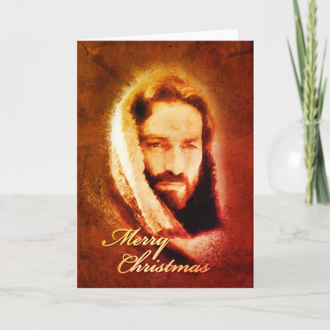 Festividades Feliz cartão Jesus de Natal (Frente)
