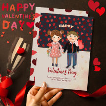 Feliz Casal Dia dos Namorados Cartão de Férias Pla