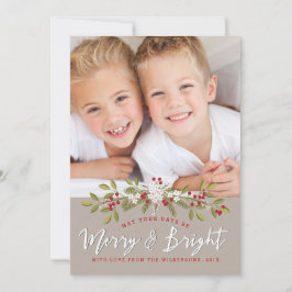 Festividades Feliz de Holiday Garland e Cartão com fotos Bright