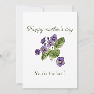 Festividades Feliz dia das mães cartão de férias Violets Flat