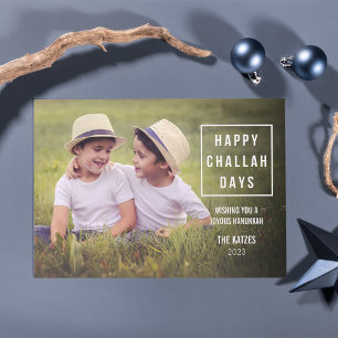 Festividades Feliz Dia de Challah Cartão com fotos moderno de