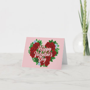 Festividades Feliz Dia dos Namorados Cartão Coração de Rosas Fl