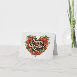 Festividades Feliz Dia dos Namorados Cartão Coração de Rosas Fl