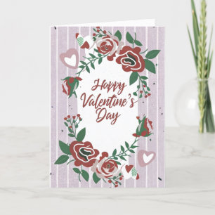 Festividades Feliz Dia dos Namorados Cartão de Férias Floral Ro
