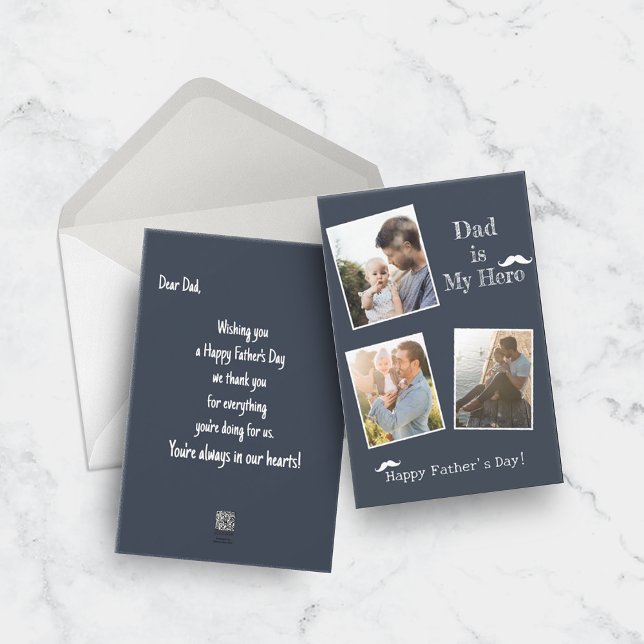 Festividades Feliz Dia dos Pais 3 foto Cartão de Férias (Criador carregado)