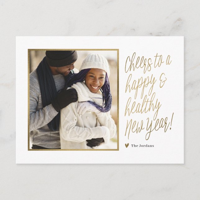 Festividades Feliz e Saudável Ano Novo Cartão Postal de Foto (Frente)