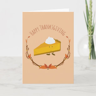 Festividades Feliz Fatia de Torta de Ação de Graças   Cartão Sa